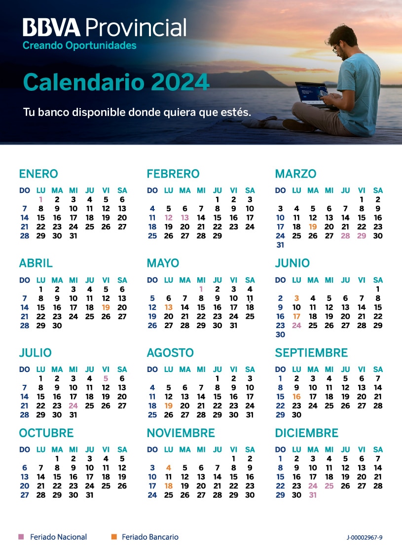 Calendario Bancario BBVA Provincial