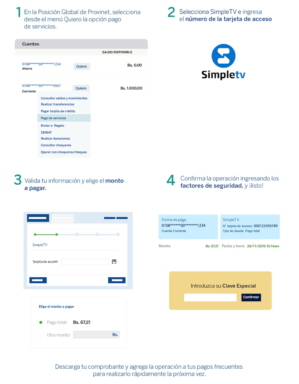 Conoce cómo recargar tu servicio de SimpleTV a través de Provinet web de forma cómoda, fácil y rápido